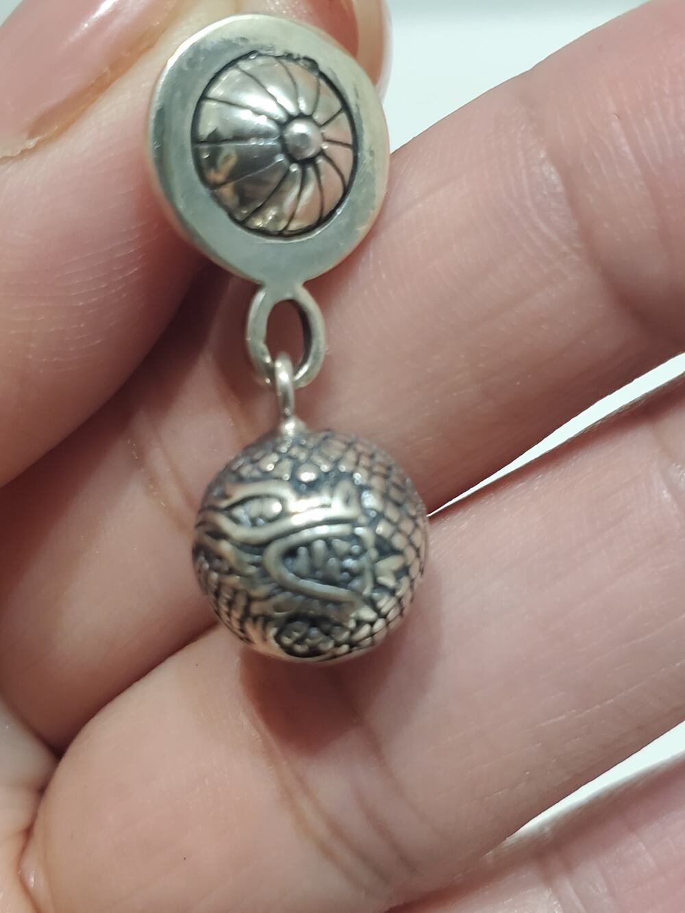 Dragon Motif Sterling Silver Dangle Earrings